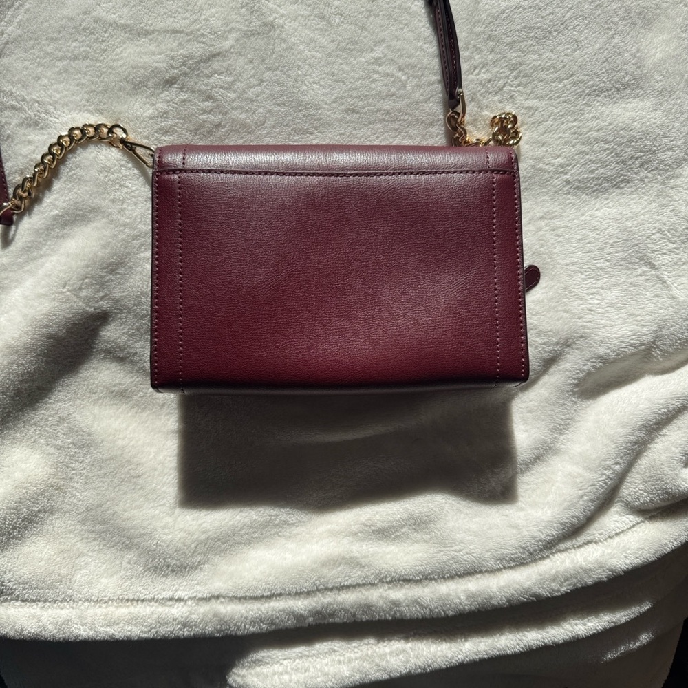 Michael Kors Burgundy Crossbody Bag with Gold Chain - Picture 6 of 12